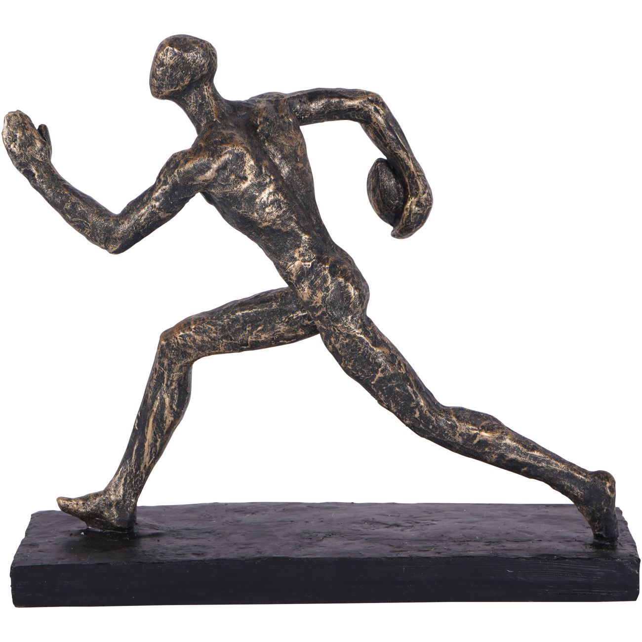 Antique Bronze Rugby Player Sculpture